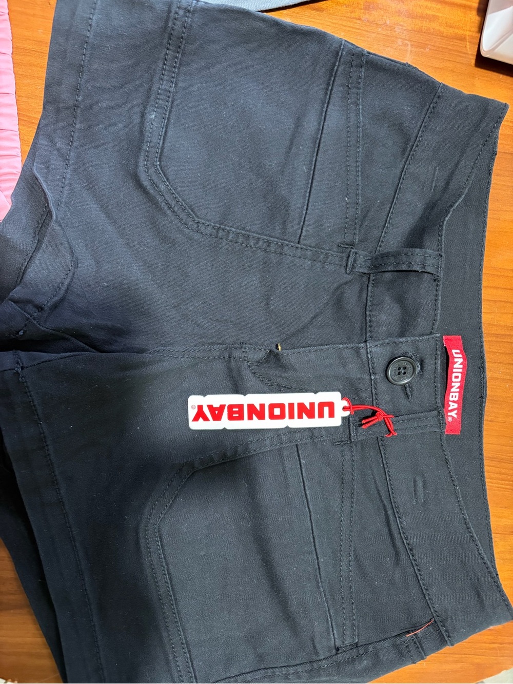 UNIONBAY Black Short with Front Patch Pockets